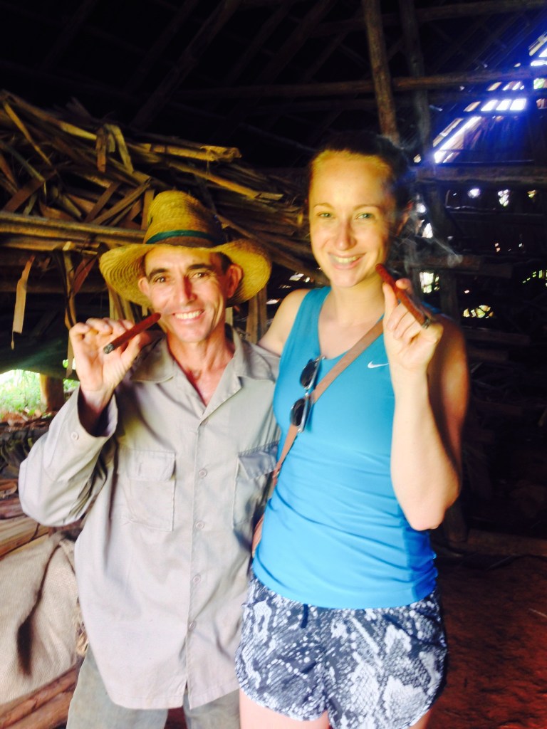 At the tobacco farm with a hand rolled cigar