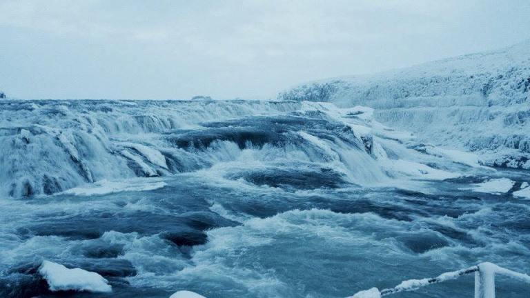 Gullfoss in winter. Totally frozen over! Photo credit @rachey_jt