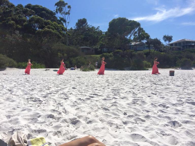 Front row seats (well, towels...)