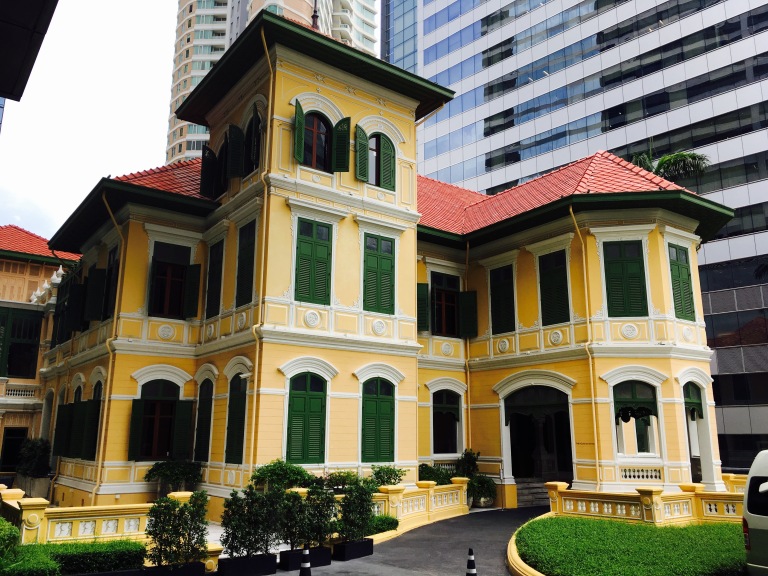 The House at Sathorn, the old Russian embassy, in the shadow of the modern W Hotel building